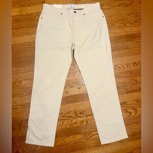 NWT SOUTHERN TIDE Stretch Performance Off White 5 Pocket Flat Front Pants 36x32